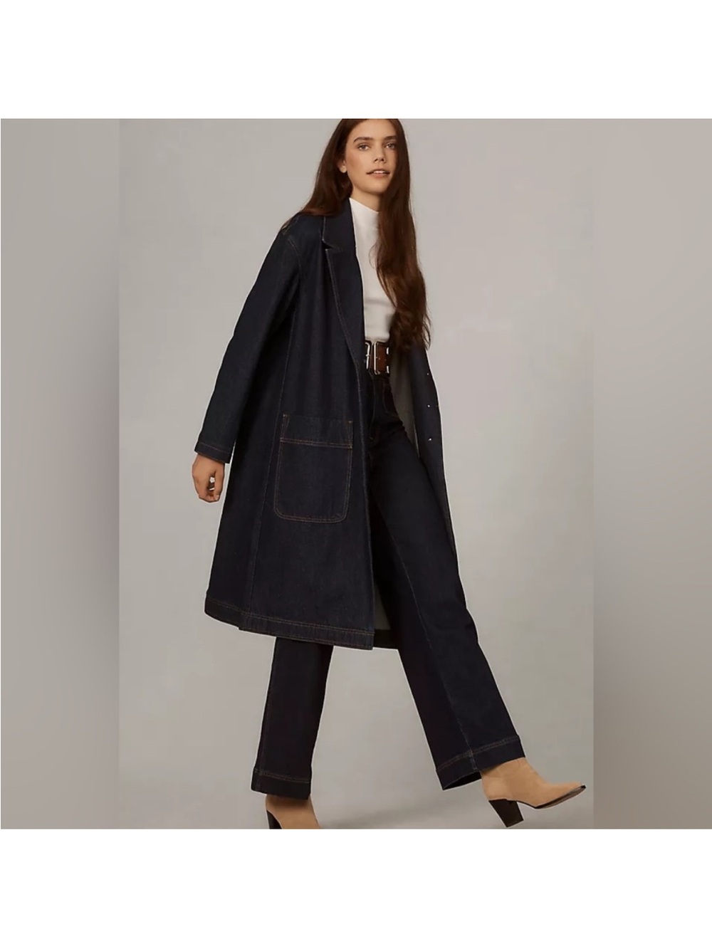 Anthropologie Coat Trench Jeans Pilcro Denim Women’s size Large